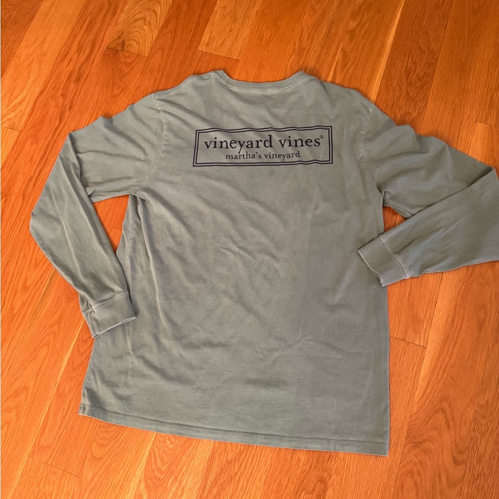 Vineyard Vines Men's Olive Long Sleeve Tee